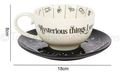 Gypsy Fortune Telling Tea Cup & Saucer Tea Leaf Reading Set Inc Tea leaves Gift
