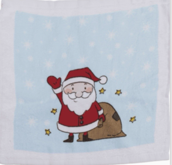 Christmas Magic Flannel Face Santa Rudolph Towel cloth Kids Bath Wash Xmas