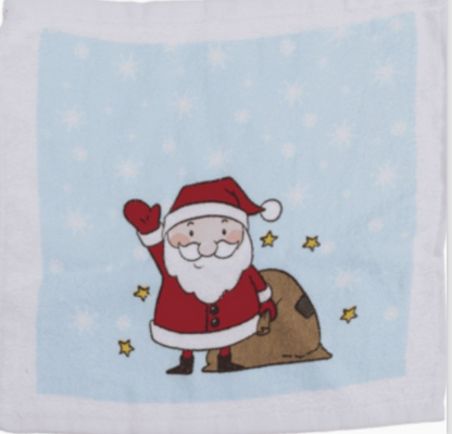 Christmas Magic Flannel Face Santa Rudolph Towel cloth Kids Bath Wash Xmas