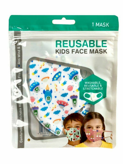 Kids washable Face Mask space dinosaur rainbow girls boys Reusable Breathable 