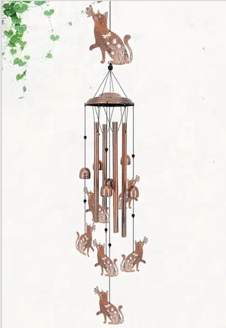 Animal Cat Dog Wind Chime Turtle Butterfly Outdoor Metal Home Patio Porch Garden