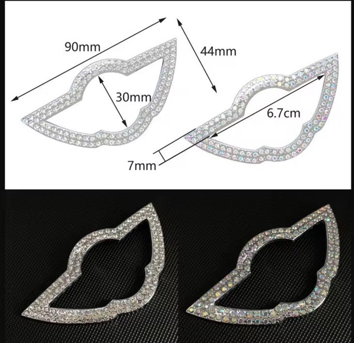 Car Mini Rhinestone Steering Wheel Center Emblem Cooper Diamond Sticker Logo