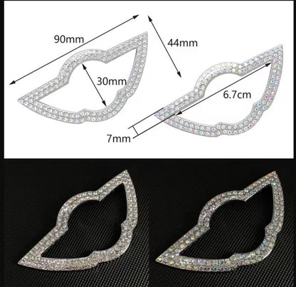 Car Mini Rhinestone Steering Wheel Center Emblem Cooper Diamond Sticker Logo