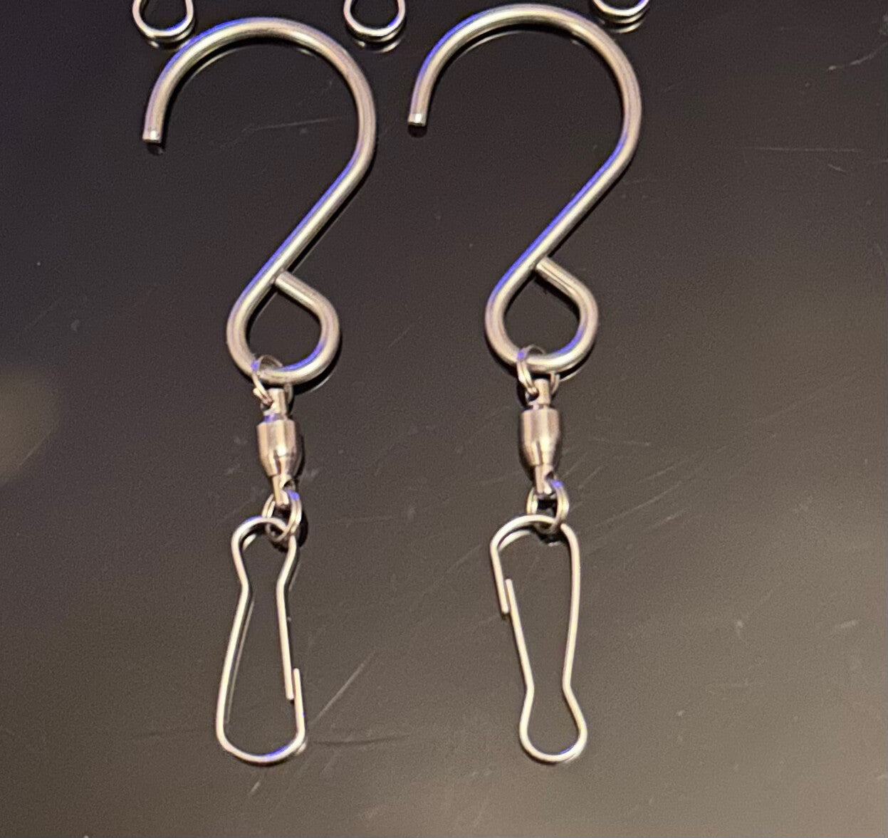 10 Swivel S Hooks Clip Hanging Windchime Suncatcher Rotating Garden Bird Steel