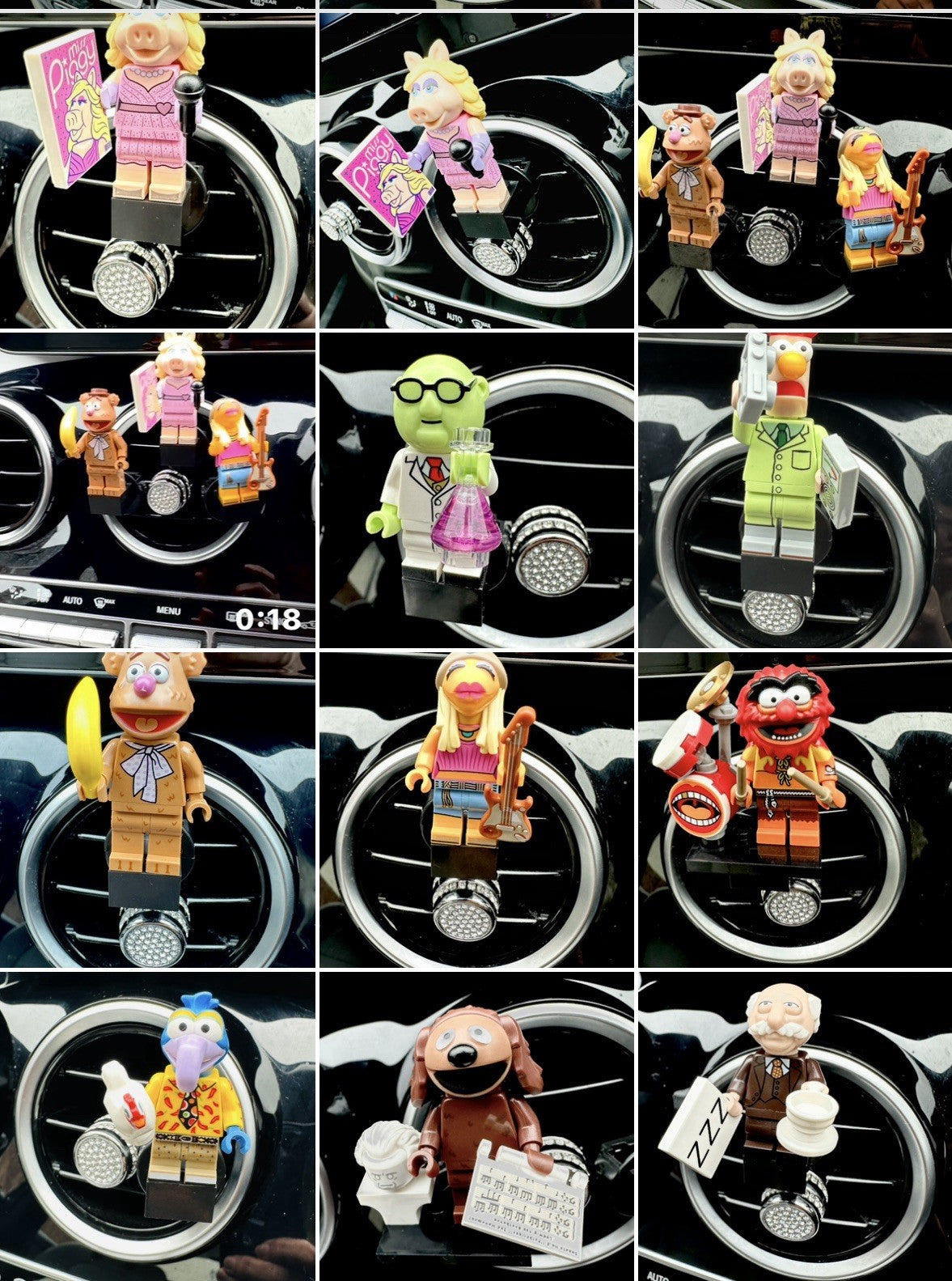 The Muppets Kermit Custom Lego Car Air Freshener Mini Figure Clip Vent  71033