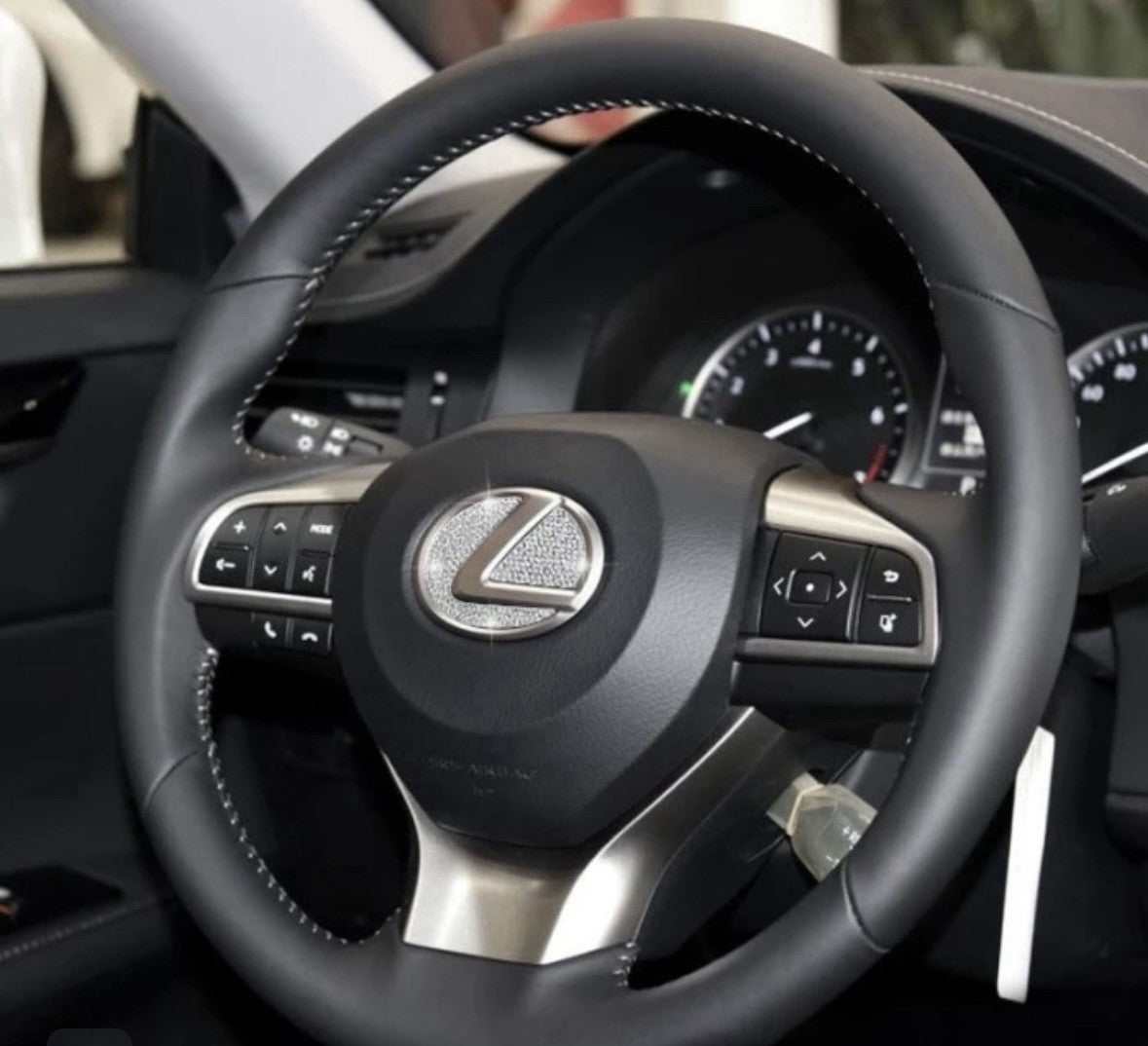 Car Lexus Steering Wheel Trim Rhinestone Crystal Diamond Emblem Sticker Logo