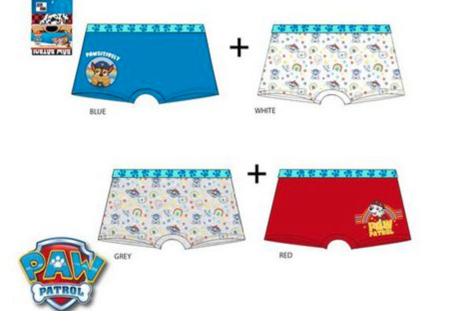 2 x Boxer Shorts Boys Paw Patrol official Trunks Underwear pants cotton Chase 
