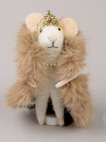 Felt Lady Diva Mouse Hanging Christmas Tree Decoration Handmade