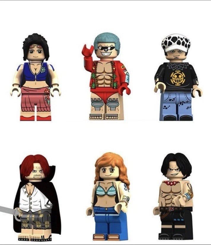 One Piece Luffy Ace Nami Sanji Broke Robin Franky 15 Pcs Minifigures Toy Brick