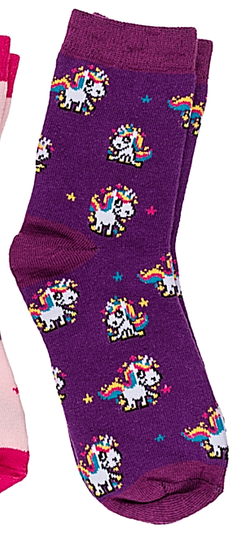 Unicorn Magic Flannel Socks Christmas Kids pair expanding travel Novelty Gift