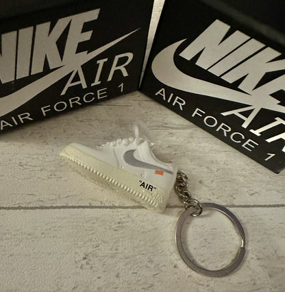 Nike Air Force 1 3D Trainer sneaker Keyring White shoe Mini Low Gift Box Car key