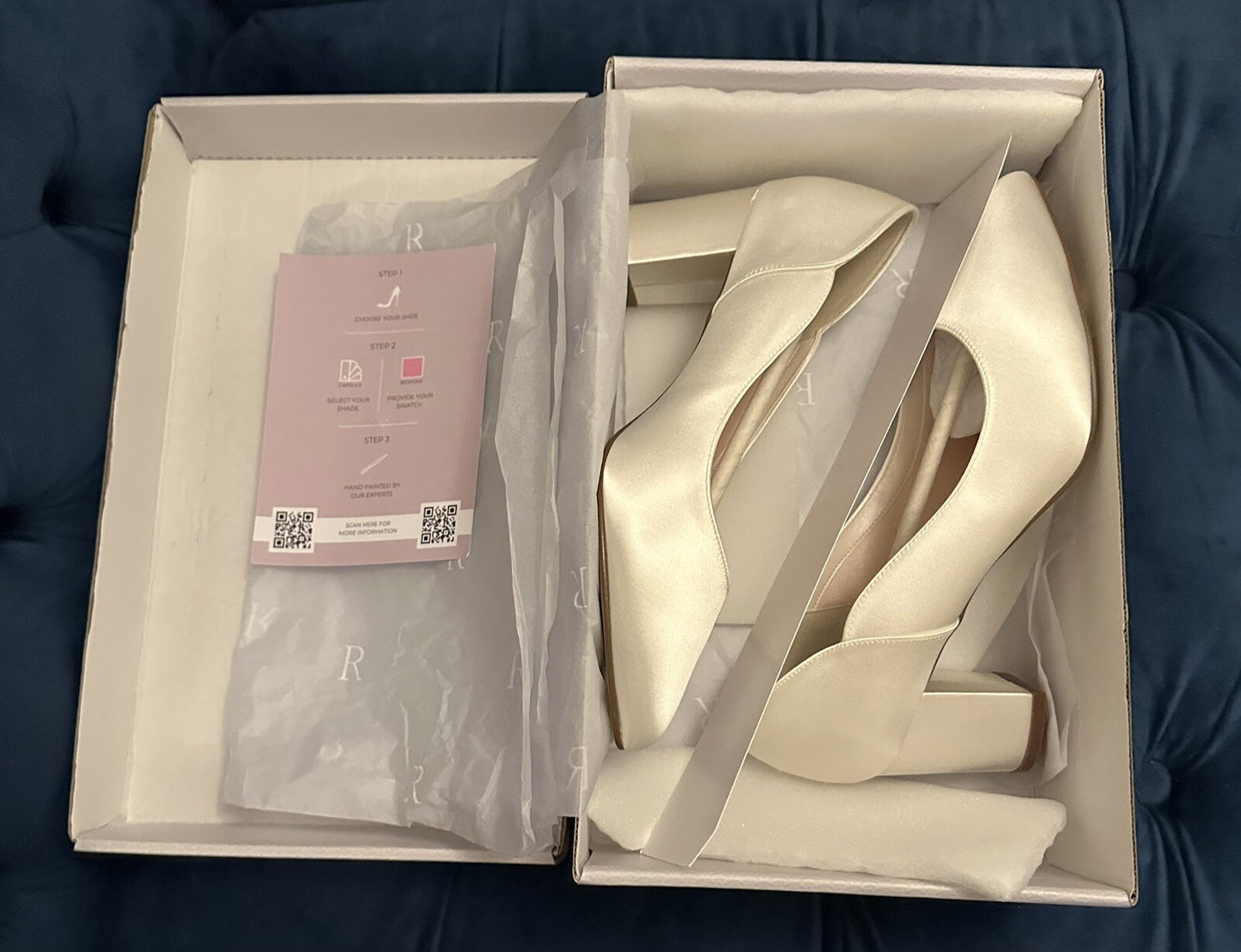 Ivory Satin Wedding Bridal Brides Maids Floral Trim Shoes Ladies Sz 6 BNIB Xmas