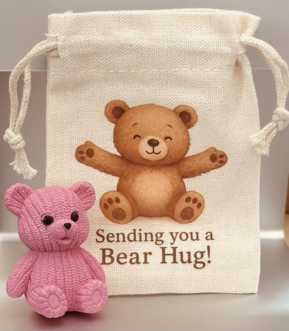 Pocket Bear Hug Teddy Worry Anxiety Gift Bag Love Good Luck Birthday positivity