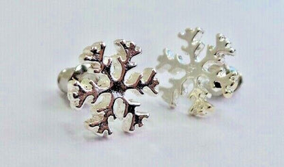 Snowflake Silver earrings pierced Secret Santa pierced stud gift Xmas Christmas