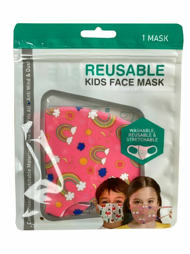 Kids washable Face Mask space dinosaur rainbow girls boys Reusable Breathable 