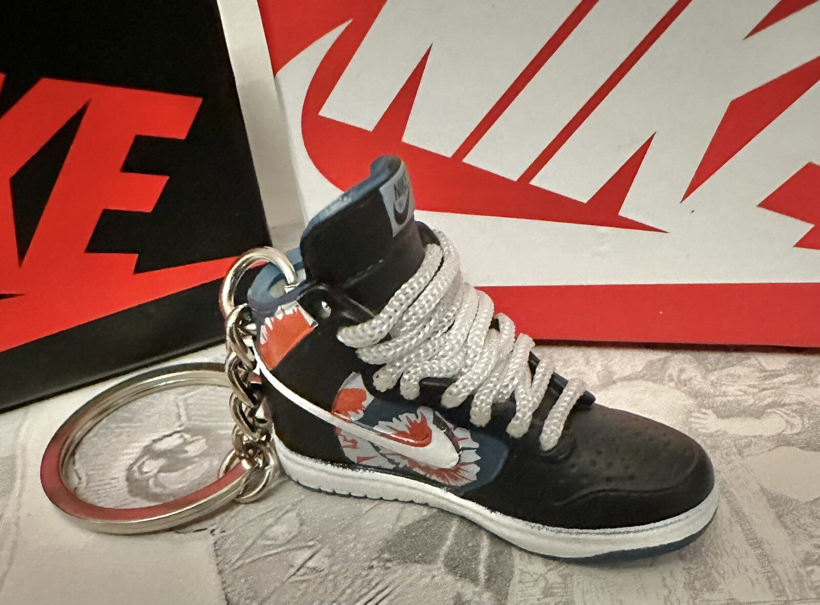 Nike Mini Jordan 3D Trainer sneaker Keyring Tie Die Huf Dunks High Pro SB Gift