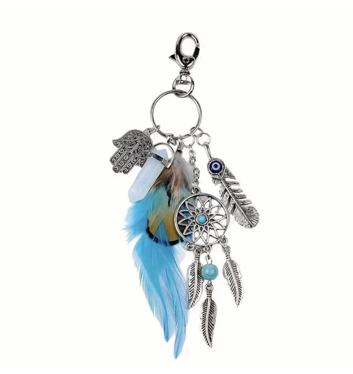 Dream catcher Keyring Car Keys Bag Agate Crystal Charm Gift Pendant Yin Yang