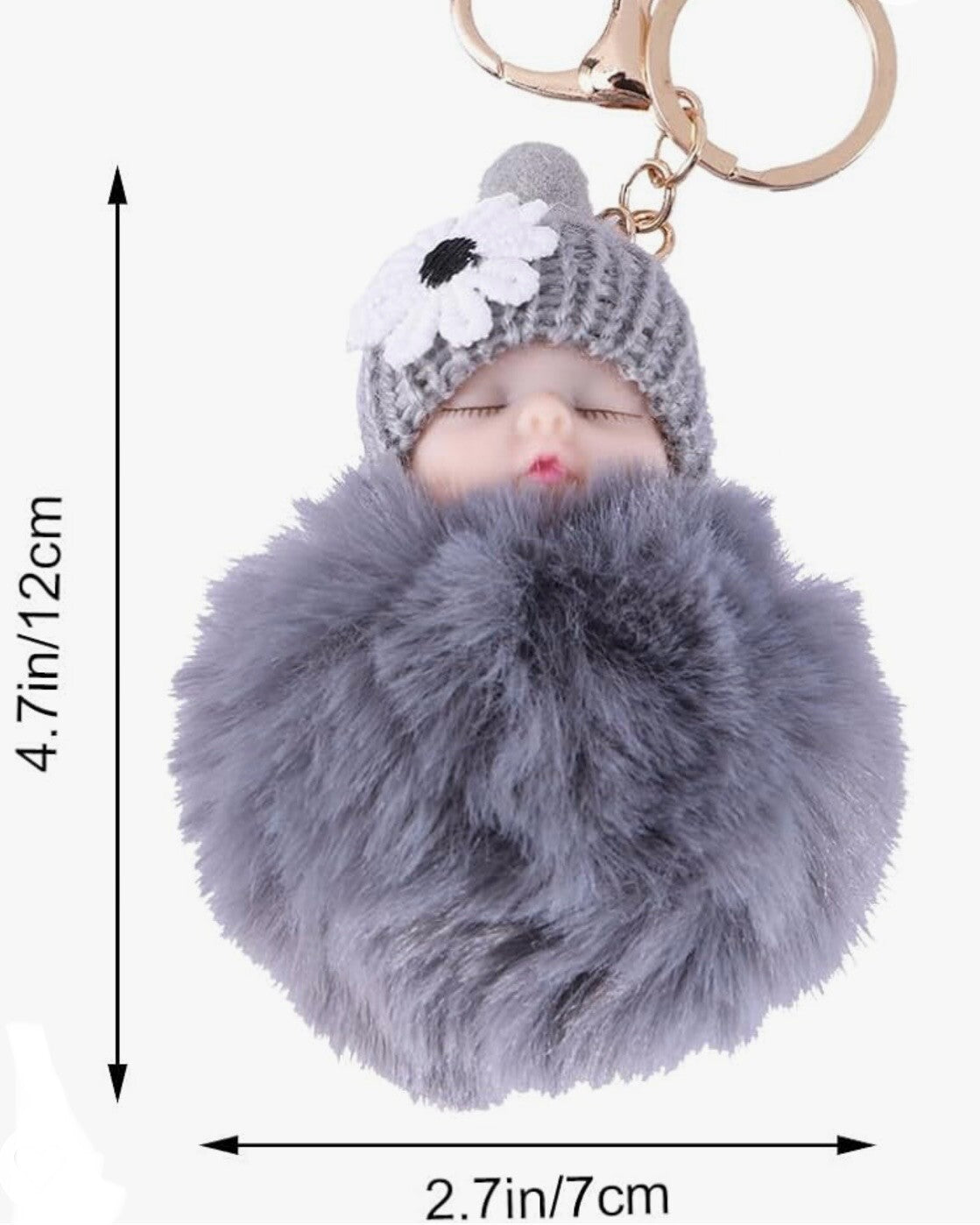 Baby Mama Keyring Pom Pom Car Key chain Bag Charm Doll Blue Pink Red Xmas Gift