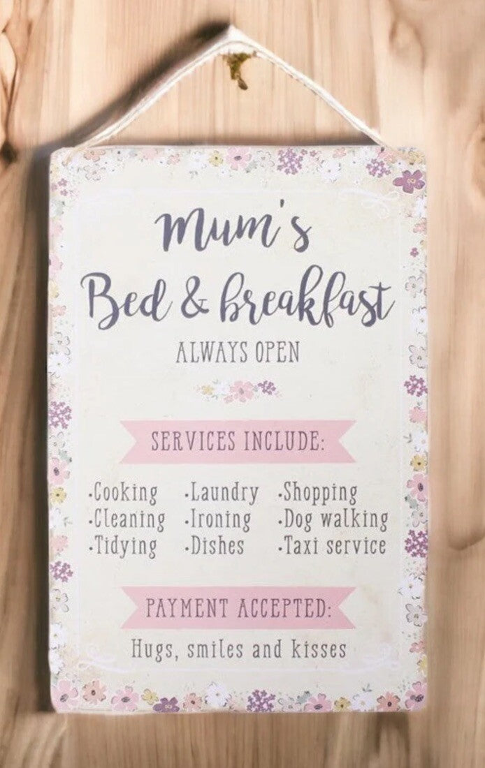 Mum Nan Grandmas Baby Sitting Service Metal Hanging Sign Wall Plaque Gift Funny