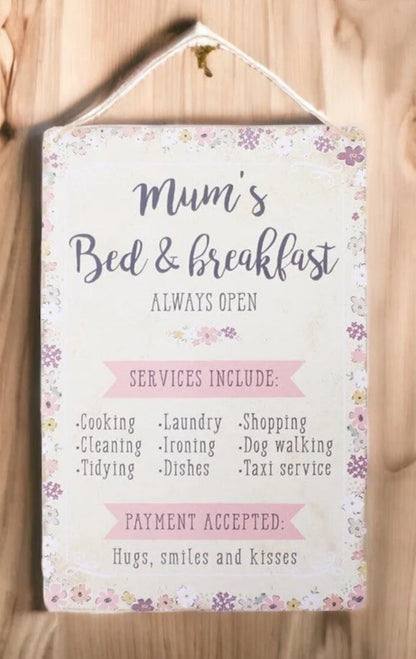 Mum Nan Grandmas Baby Sitting Service Metal Hanging Sign Wall Plaque Gift Funny