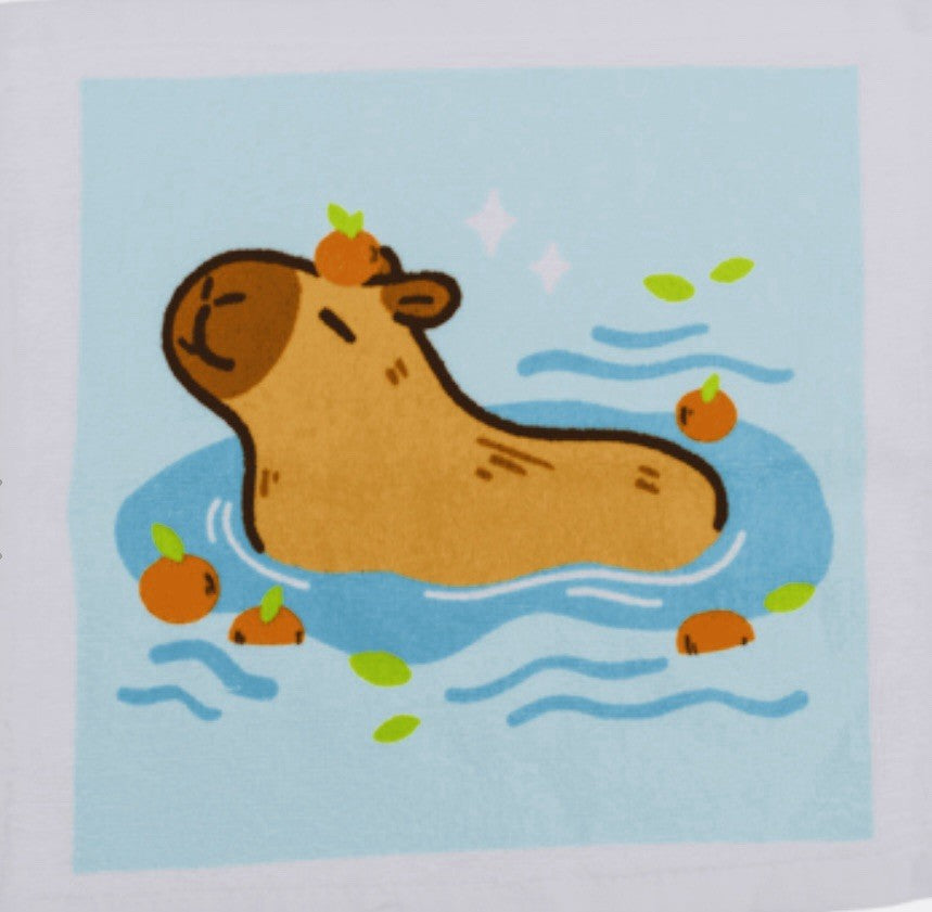 Xmas Capybara Magic Flannel Towel Kids Wash Cloth Bath Animal stocking filler