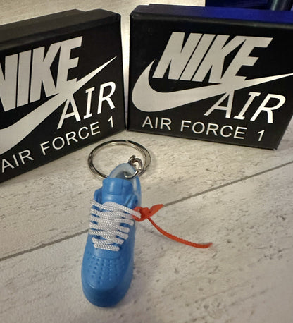Nike Air Force 1 3D Trainer sneaker Keyring Blue shoe Mini Low Gift Box Car key