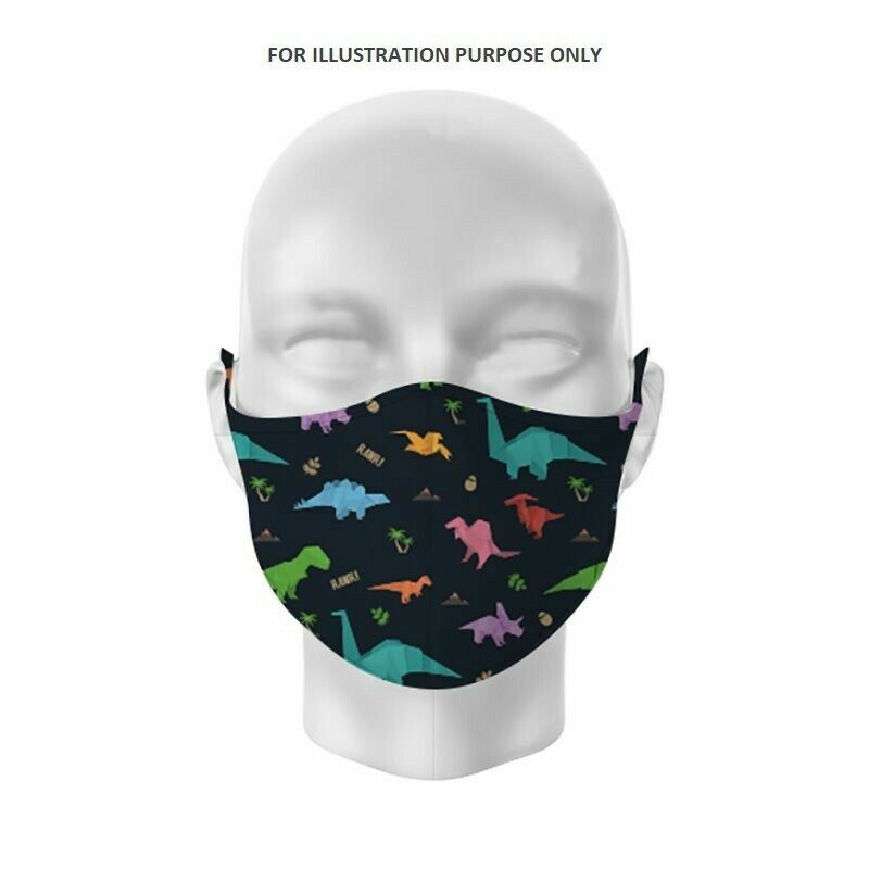 Kids Face Mask Dinosaur Monster Washable Protective Reusable space rainbow sea