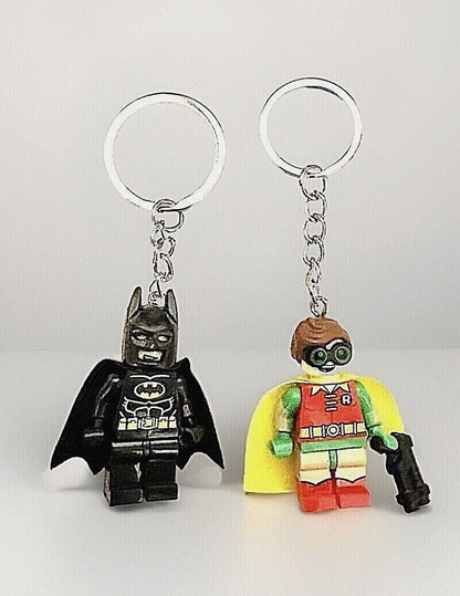 Batman Figure Keyring Couples Love Pink Batgirl Mini DC Bag Charm Gift Car Key