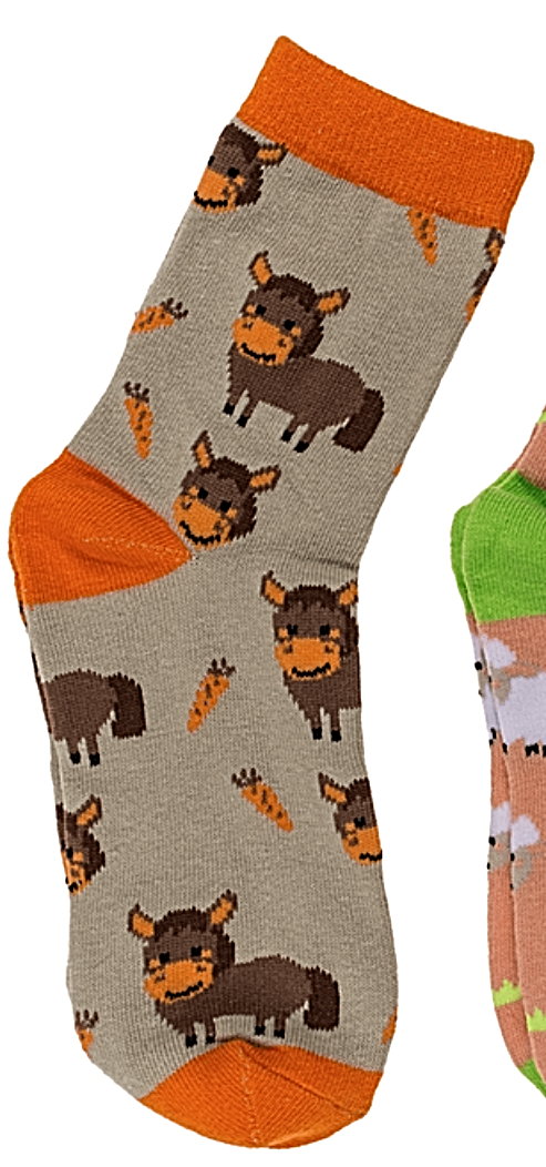 Animal Magic Flannel Socks Xmas Kids pair expanding travel Novelty compact Gift