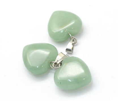 1 X Adventure Pendant Heart Green Chakra Crystal Stone Quartz Reiki Healing Gift