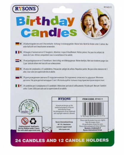 Birthday Candles 36 Set with Holders Cake Topper cupcakes Party Cupcakes