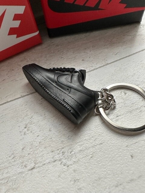 Nike Air Force 1 3D Trainer sneaker Keyring Black shoe Gift Box Christmas key