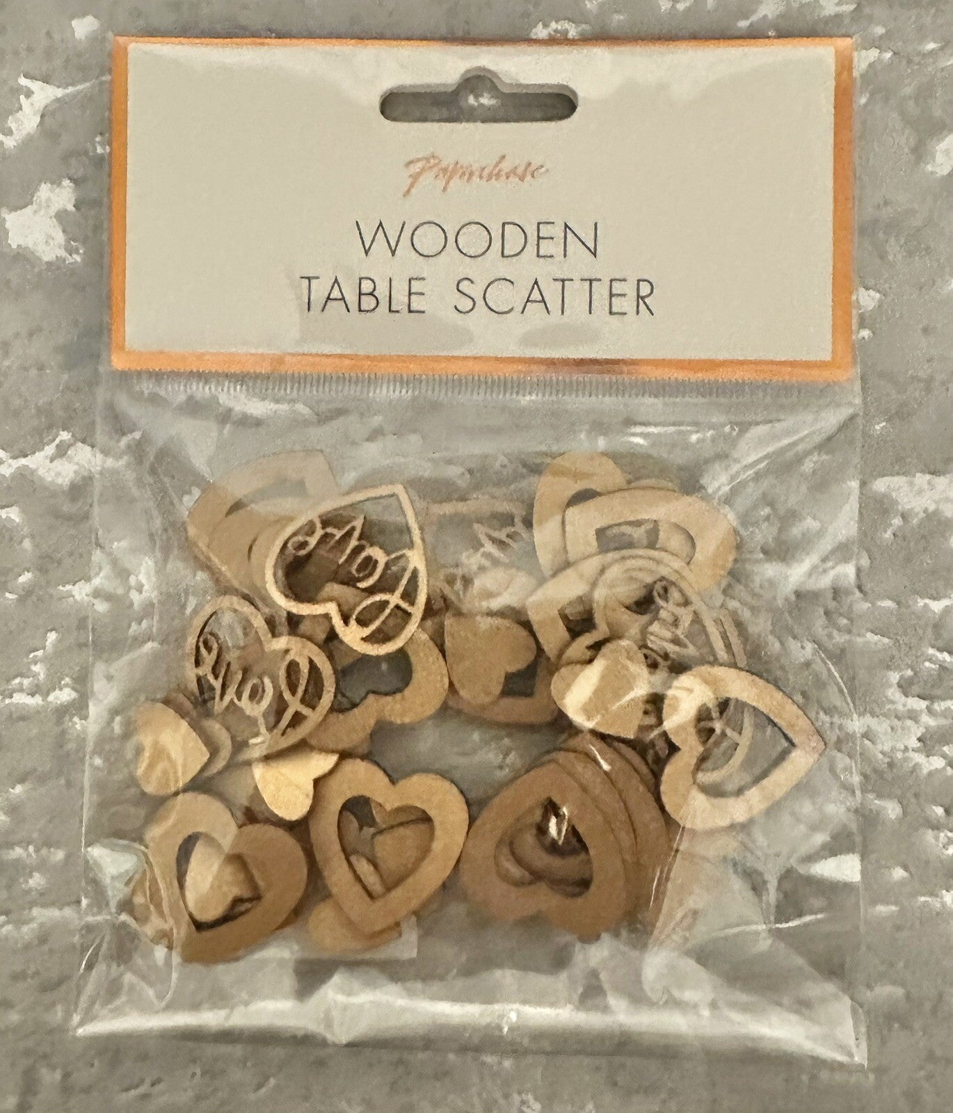 Valentine’s Table Decorations Rustic Small Wooden Hearts & Worded Love Confetti