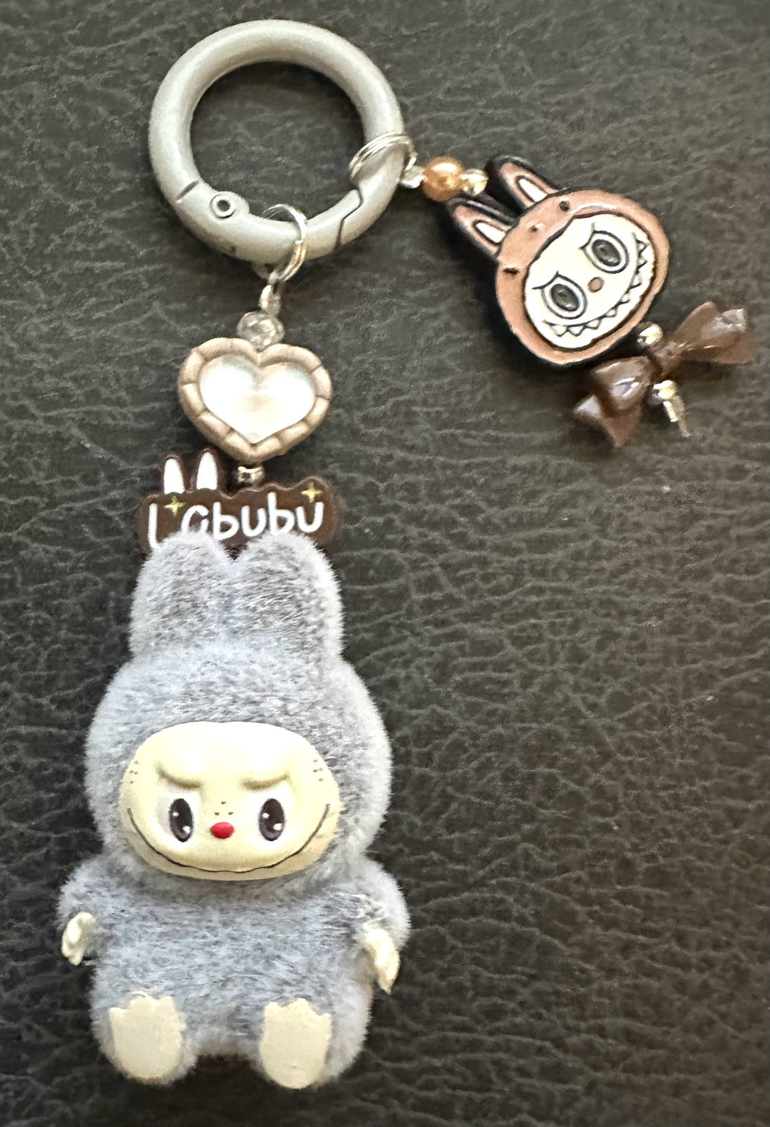 Handmade keyring La + bu bu Heart Charm Monster Pendant Kawaii Doll Keychain Bag