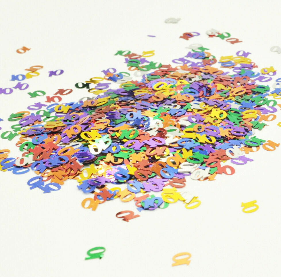 Multicolour Birthday Party Table Confetti Decorations Age 2,3,4,5,6,7,8,9,10 80 