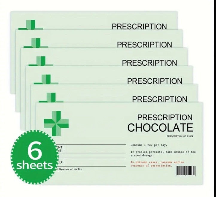 Christmas 3 Personalised Joke Prescription Chocolate Labels Novelty Gift