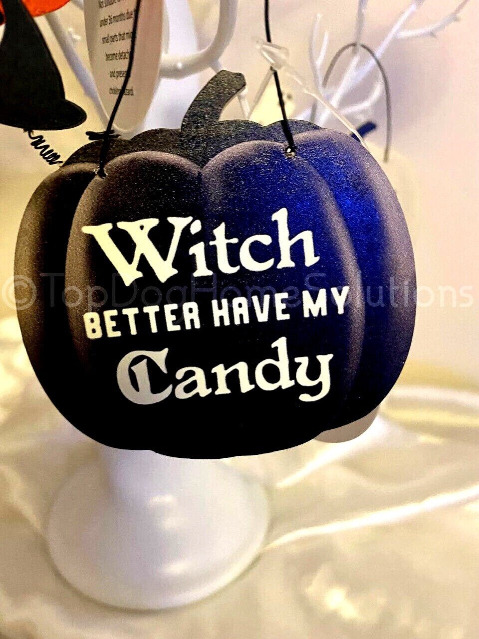 Funny Halloween Sign Hanging Decoration Pumpkin Ghost Bat Rustic Humour joke