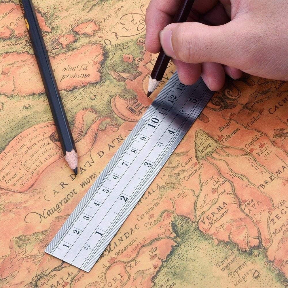 Rule 6" Inch Nielson 15cm 150mm Rule Stainless Steel Ruler Metal Metric Imperial