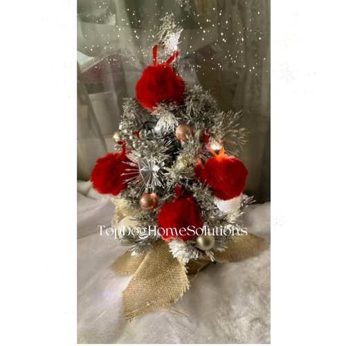 Christmas Furry Red Pom Pom Decorations Tree Hanging Rudolph Nose Bauble Ball