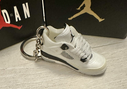 Mini Nike Jordan 4 3D Trainer sneaker Keyring White Black JumpMan shoe No Box