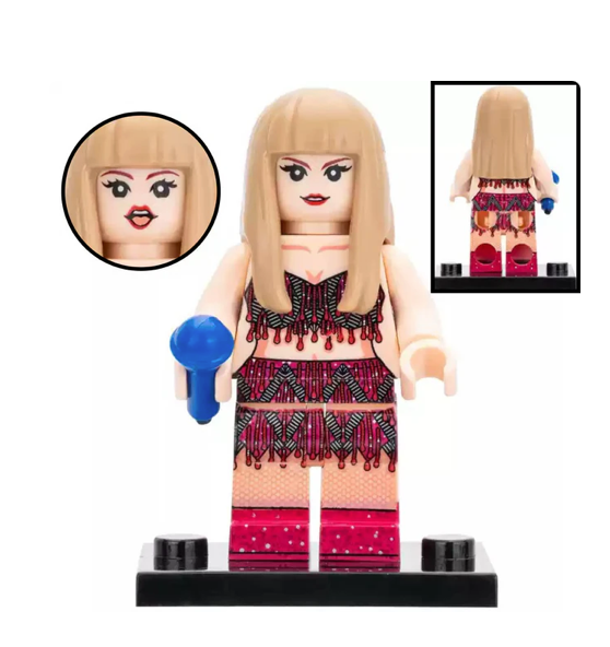 Cute Taylor Inspired 3D Mini Figure On Stand Eras Gift Cake Topper Brick