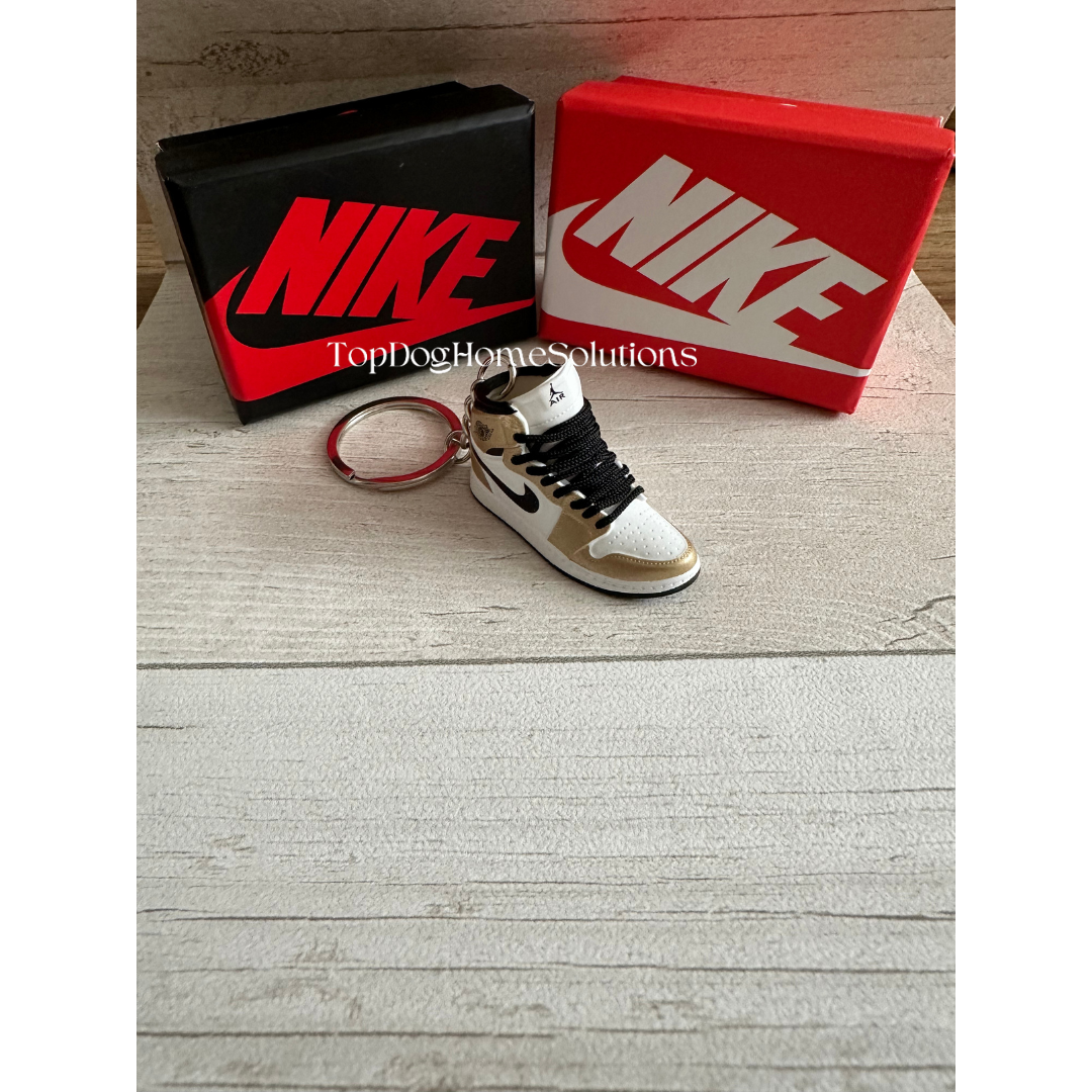 Mini Nike Keyring Sneakers 🔥3D Jordan 1 keychain Trainer Sports Shoe & gift box