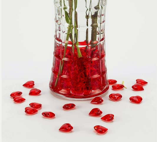 Reusable Red Acrylic Heart Crystals Gems Wedding Table Confetti Decoration 75g