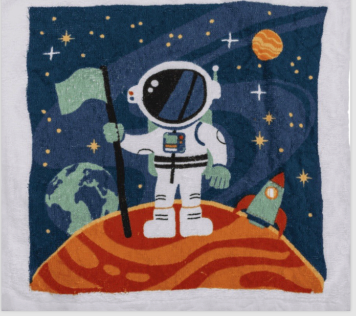 Space Rocket Magic Flannel Man Face Towel cloth Kids Bath Wash bath travel