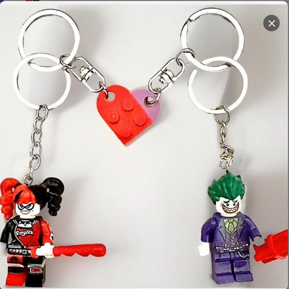 Joker & Harlequin 2 Couples Keyring Pink Batgirl DC Bag Charm Car Chain Key Gift