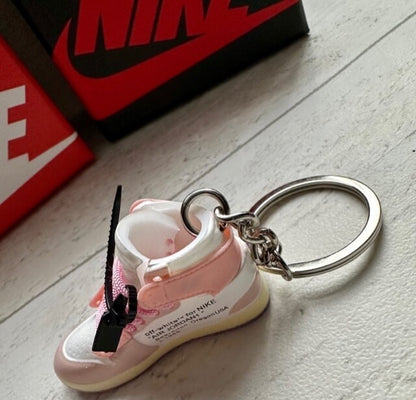 Mini Nike Jordan 3D Trainer sneaker Keyring Keychain Pink White shoe Gift Box