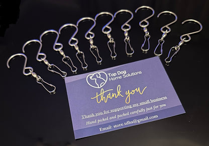 4 X Swivel S Hooks Clips Hanging Kitchen Utensils Ceiling rack Stainless Steel