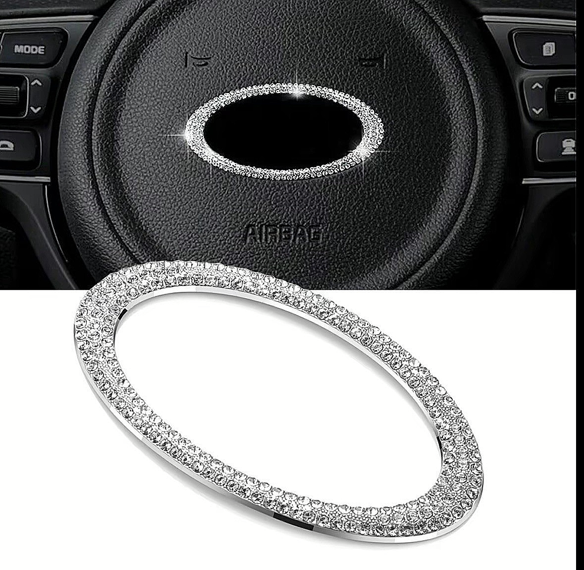 Car Kia Rhinestone Steering Wheel Center Emblem crystal Diamond Sticker Logo