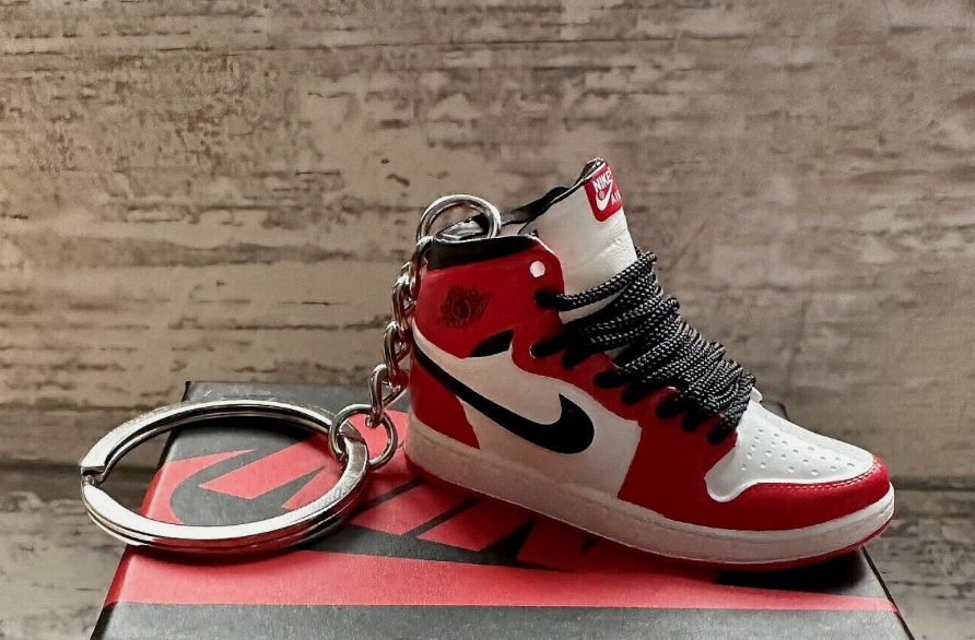 Nike trainer Sneaker keyring 3D Jordan Mini keychain sports shoe Car Key No Box.
