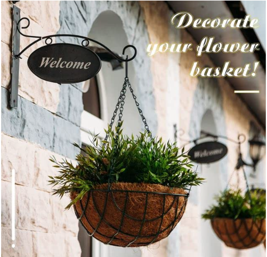 2 x 21 " Inch Hanging Basket Chain 3 strand 53 Cm Black Strong Garden 9kg plants